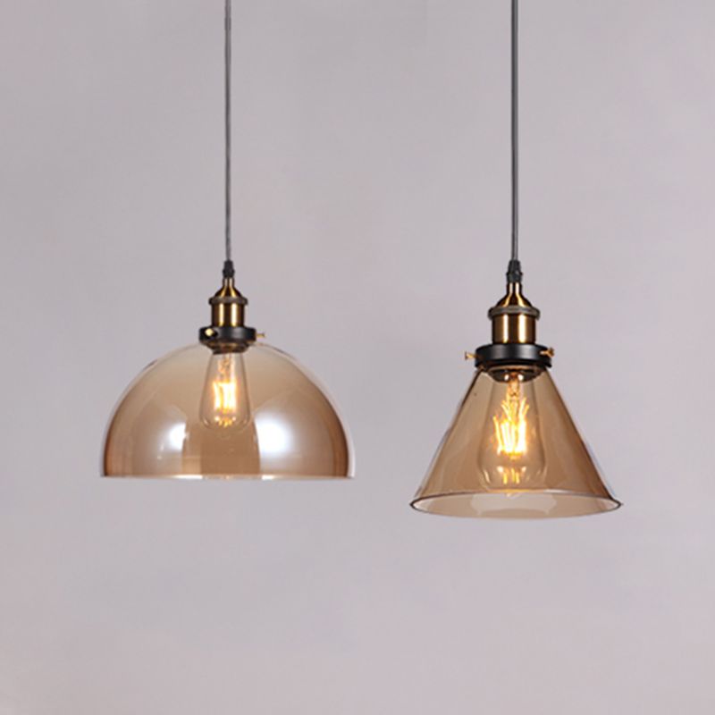 Cône Cone Pendant Lights Industrial Plafond Lights Verre 1 Light Hanging Lights