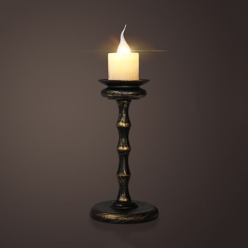 1 Light Desk Light Warehouse Style Candelabra Marble Table Lighting in Brass/Bronze with Metal Column Base