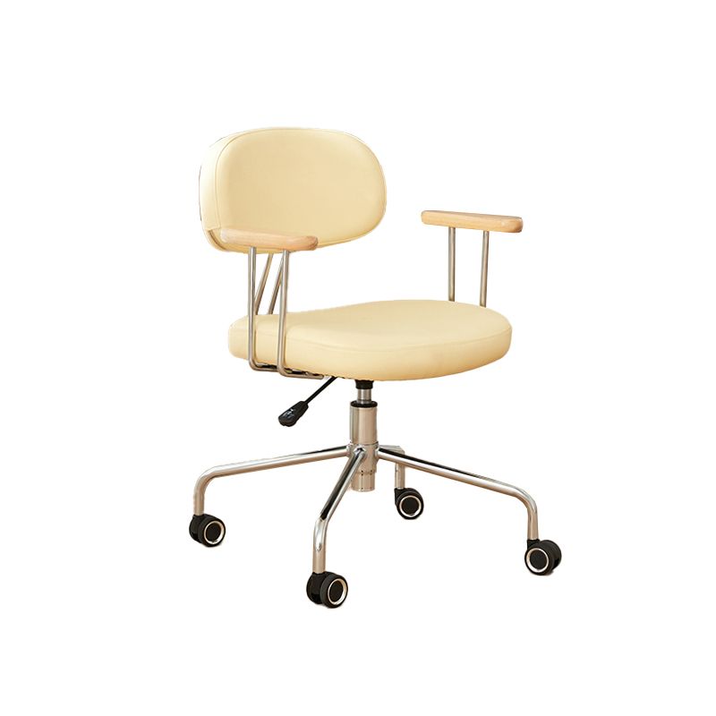 Modernism Fixed Arms Office Chair Desk Chair with Wheels for Home