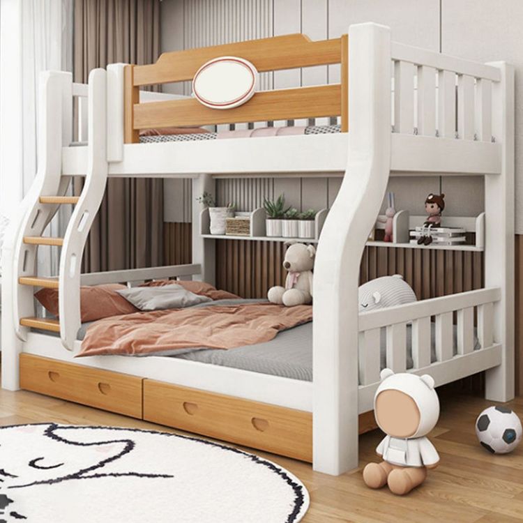 Solid Wood Standard Bed Natural Pine Kids Bed with Headboard