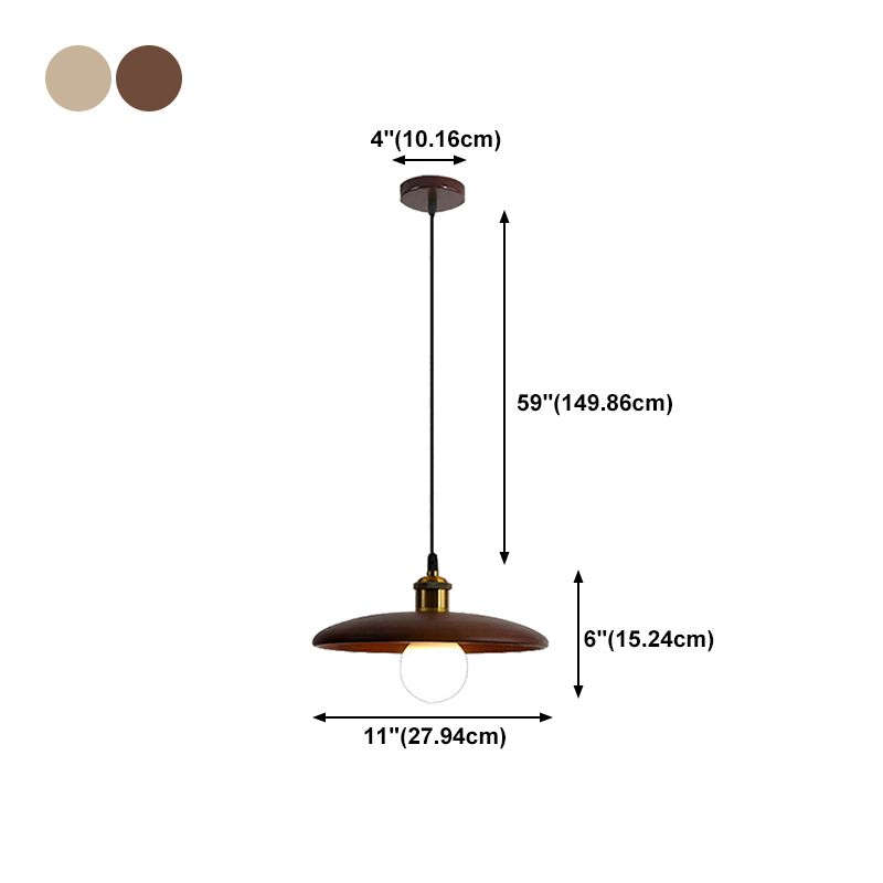 Modern Style Pot Cover Shape Pendant Lighting Wood Pendant Light for Bedroom