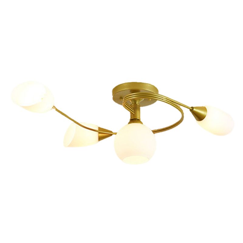 Nordic Glass Shade Ceiling Light Simple Flush Mount Light Fixture for Bedroom