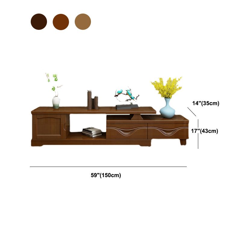 Wooden TV Stand Console Traditional Style Home TV Cabinet with Drawers