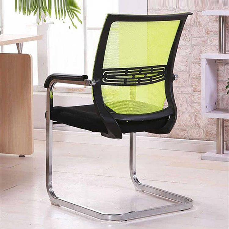 Fixed Arms Mid Back Office Chair Home No Wheels Mesh Desk Chair