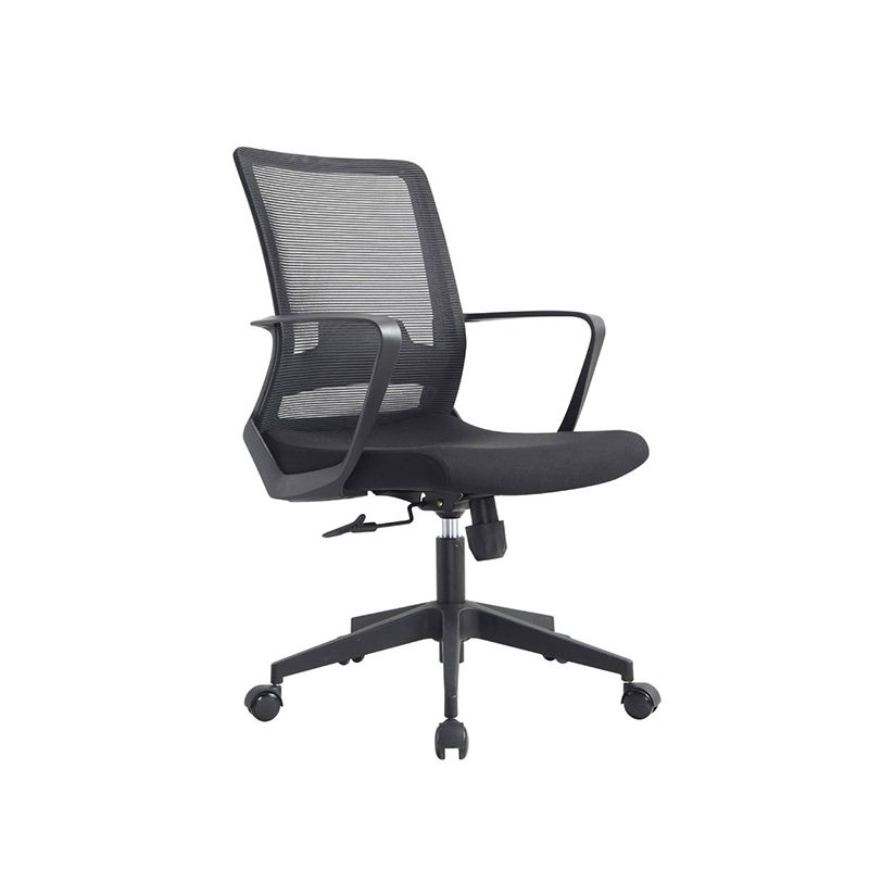 Modern Slide Office Chair Adjustable Seat Height Fixed Arms Desk Chair