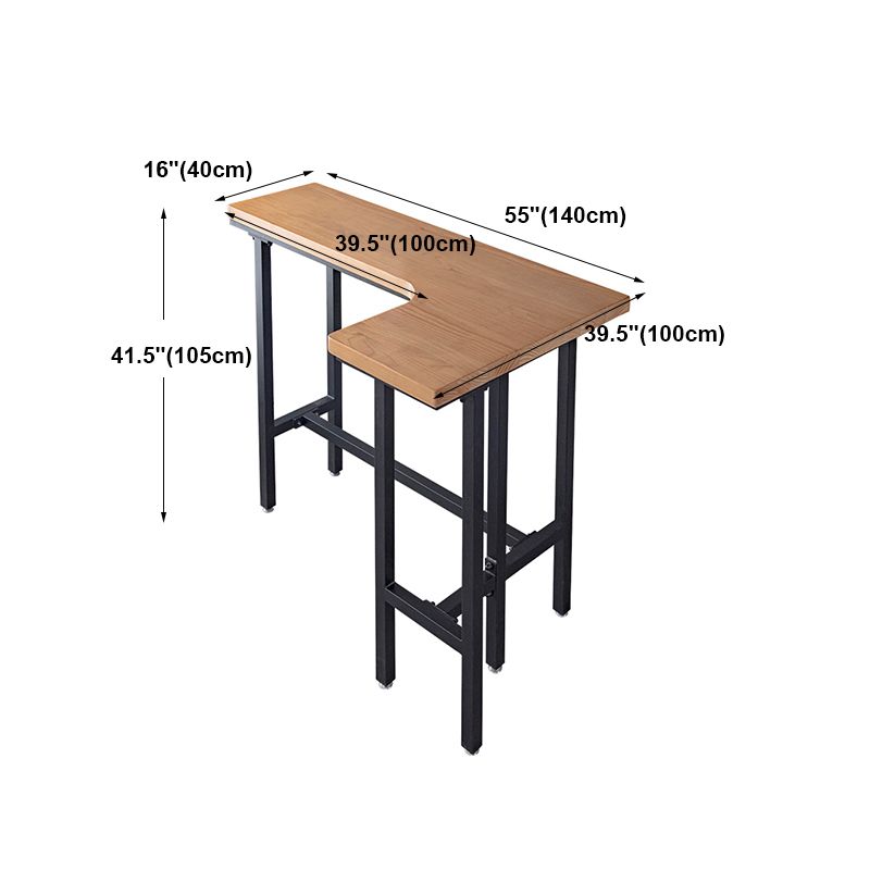 Industrial Black Iron Bar Table Wood Specialty Top 41.3"H Bistro Table for Living Room