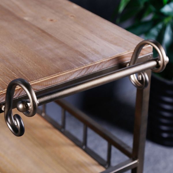 Rolling Industrial Kitchen Trolley Wooden Kitchen Trolley for Restaurant