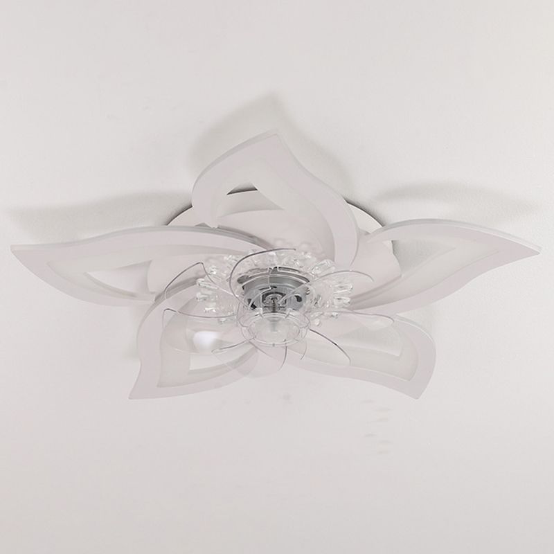 Metal Flower Shape Ceiling Fan Modern Style 5 Lights Ceiling Fans Fixtures