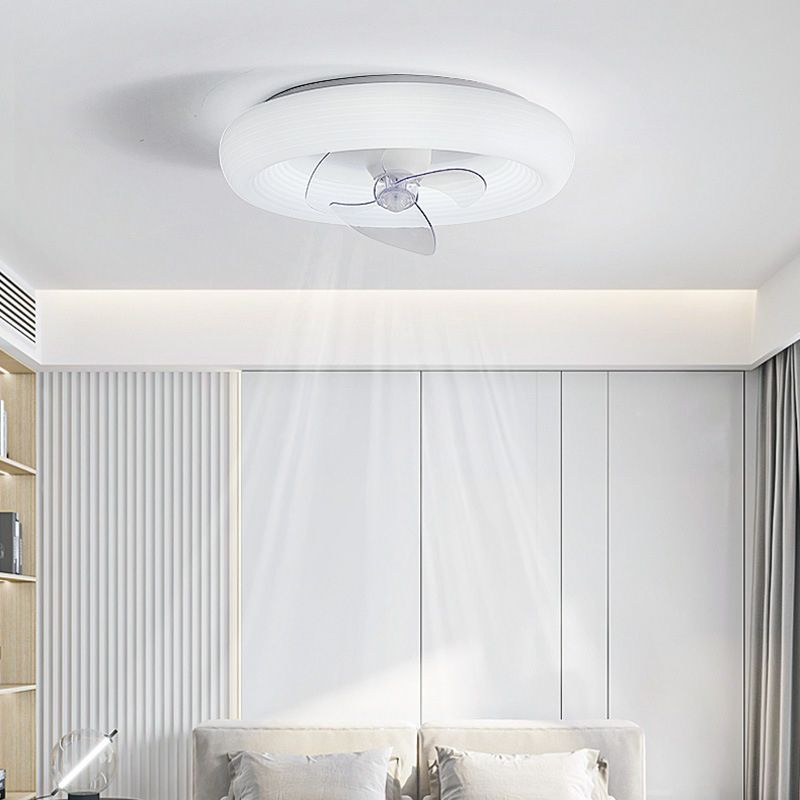 Modernism White Single Ceiling Fan Lamp LED Ceiling Fan Light with Acrylic