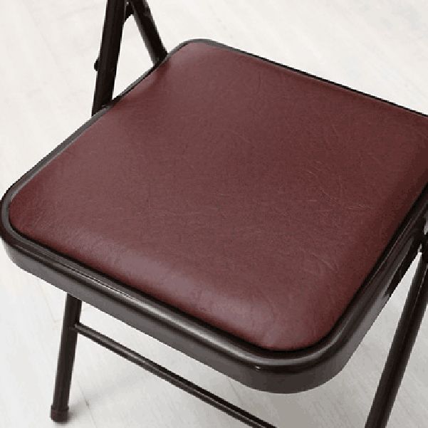 Modern Armless Upholstered Office Chair Leather Metal Office Chair