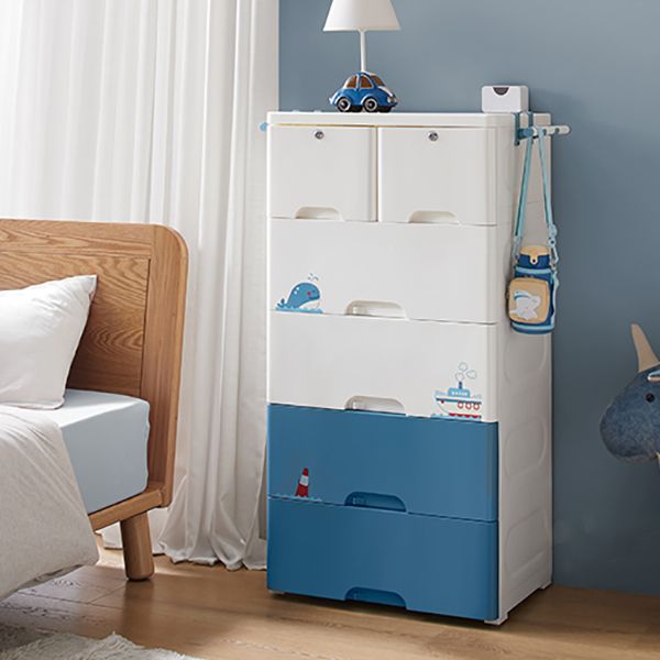 Matte Vertical Chest of Drawers Modern Plastic Kids Dresser Set