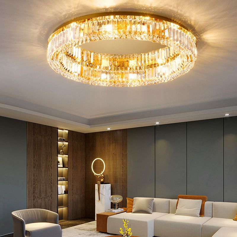 Nordic Crystal Ceiling Light Creative Flush Mount Light Fixture for Bedroom