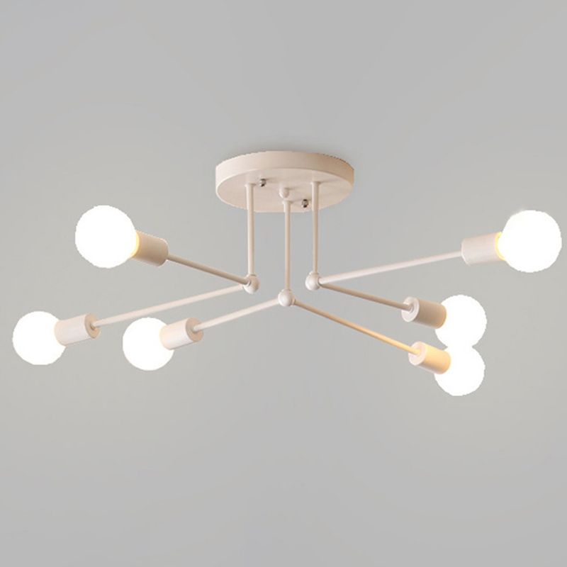 Modern Metal Ceiling Lighting Retro Sputnik Design Semi Flush Mount Lighting for Living Room