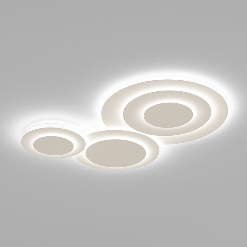 Circular Shape LED Ceiling Lamp Modern Acrylic 3 Lights Flush Mount for Bedroom