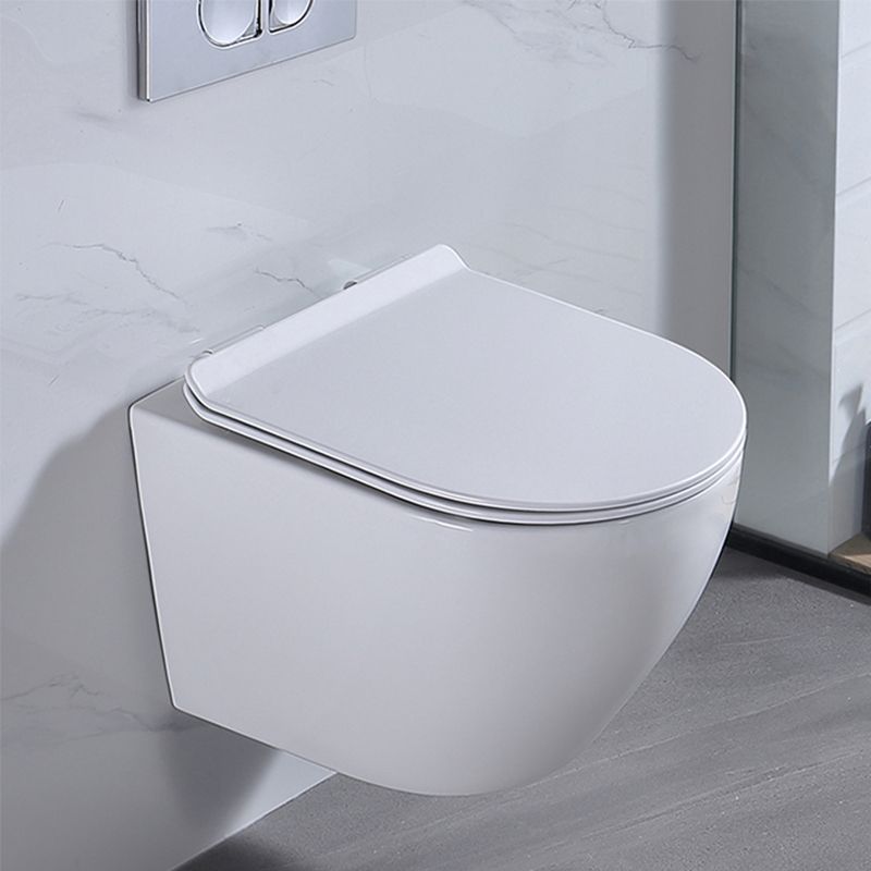 Modern White Ceramic Flush Toilet Wall Hung Urine Toilet with Seat for Bathroom