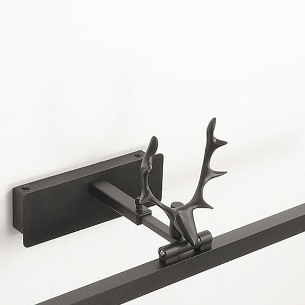 Lineaire vorm Metalen wand SCONCE Moderne stijl 1- Lichte spiegelwandgemonteerd licht in zwart