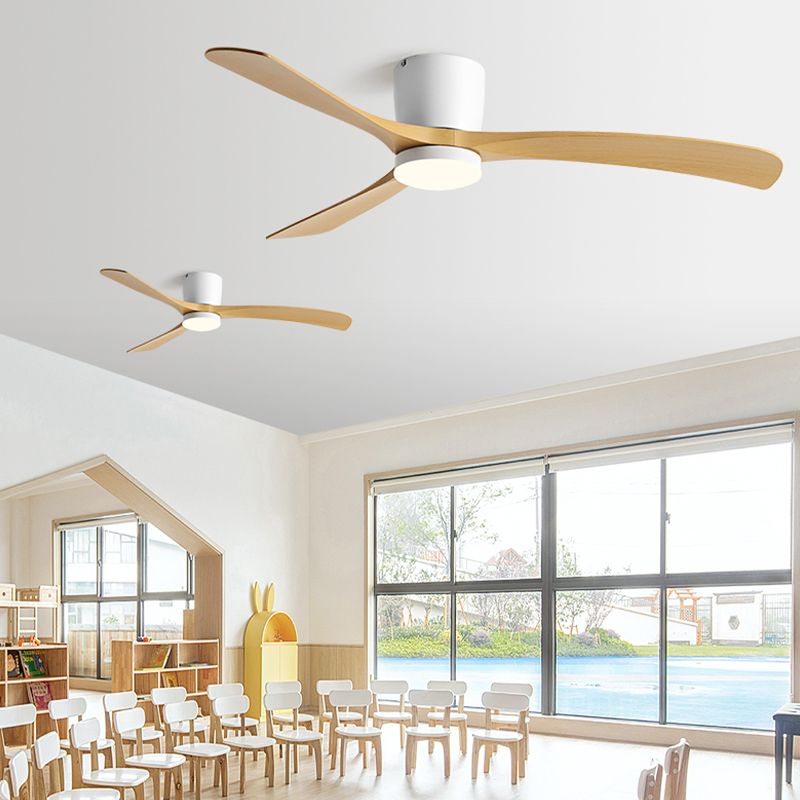 Wooden Ceiling Fan Light Fixture Simple LED Ceiling Lamp for Bedroom