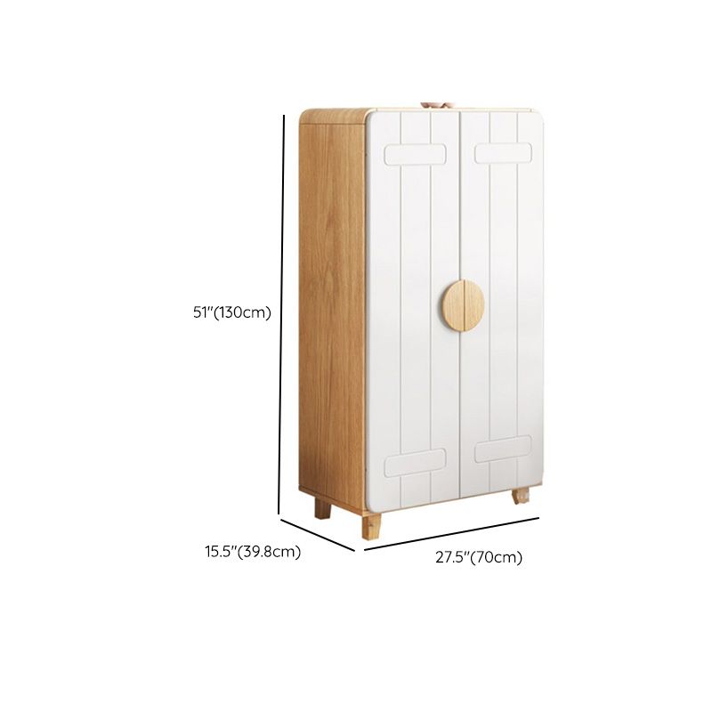 Wooden Modern Coat Locker White Glossy Kids Closet with Garment Rod