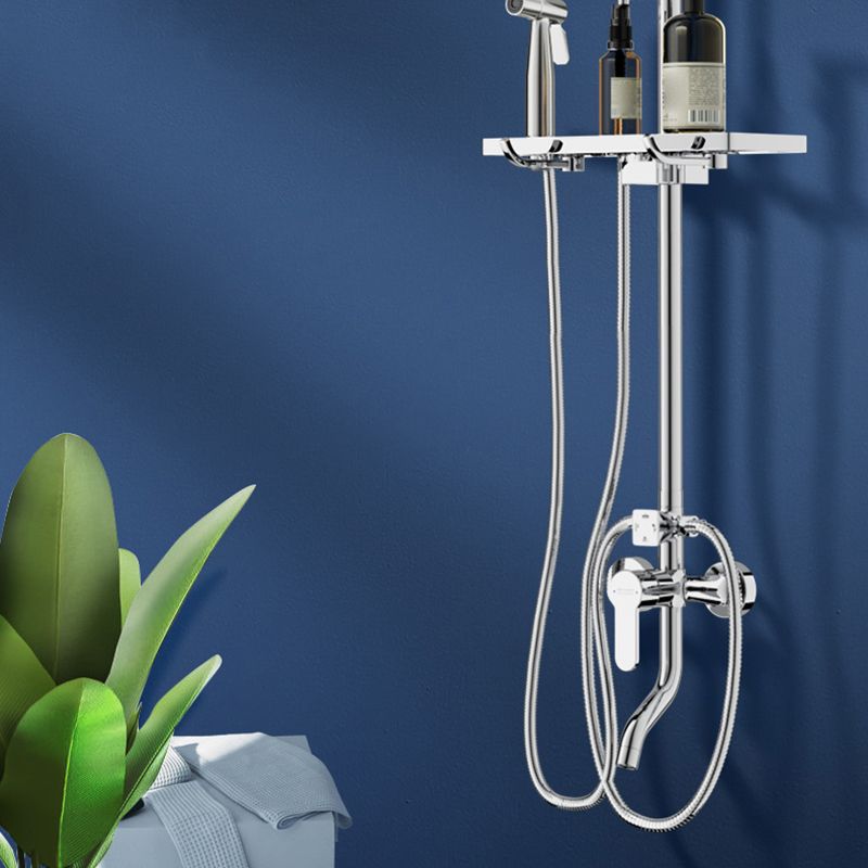 Modern Shower System Handle Lever Wall Mounted Copper Shower System