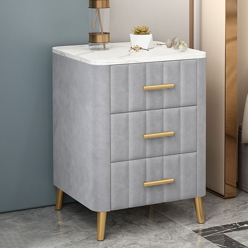 Drawer Storage Bed Nightstand Marble Bedside Cabinet for Bedroom