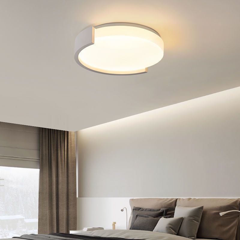 Contemporary White/Black Single Flush Mount Lighting LED Ceiling Light