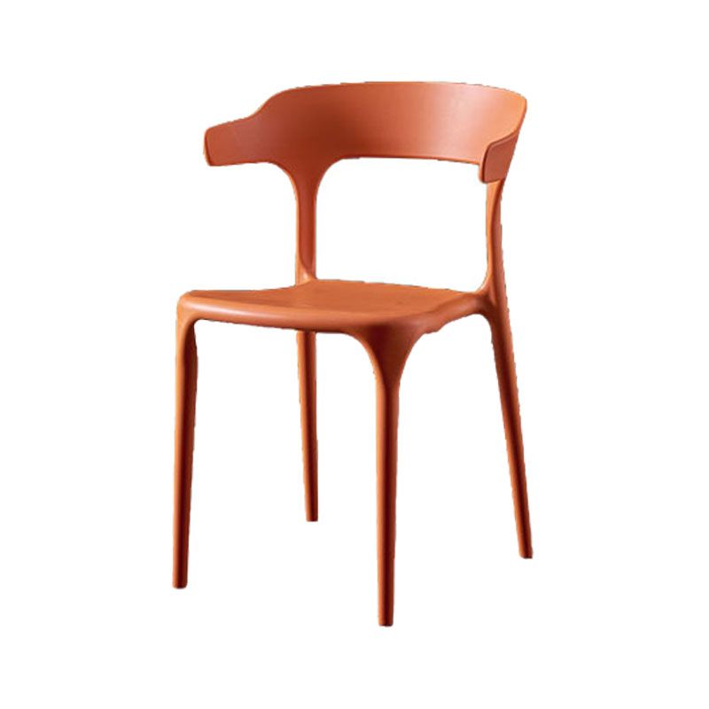 Scandinavian Plastic Restaurant Arm Chair Open Matte Finish Dining Chair