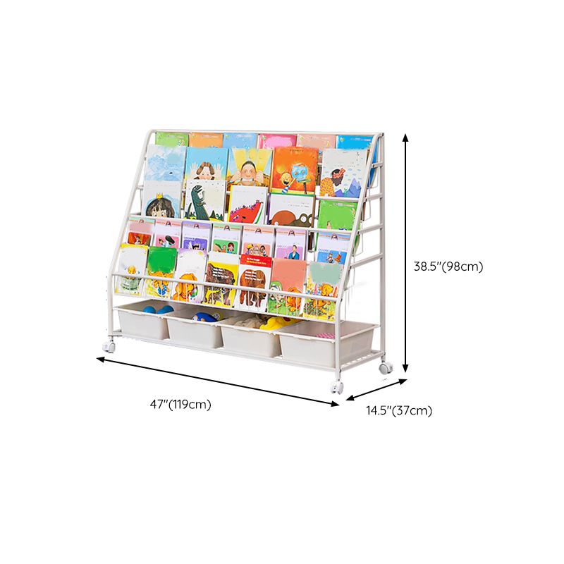 Warm White Freestanding Bookshelf Closed Back Children's Bookshelf