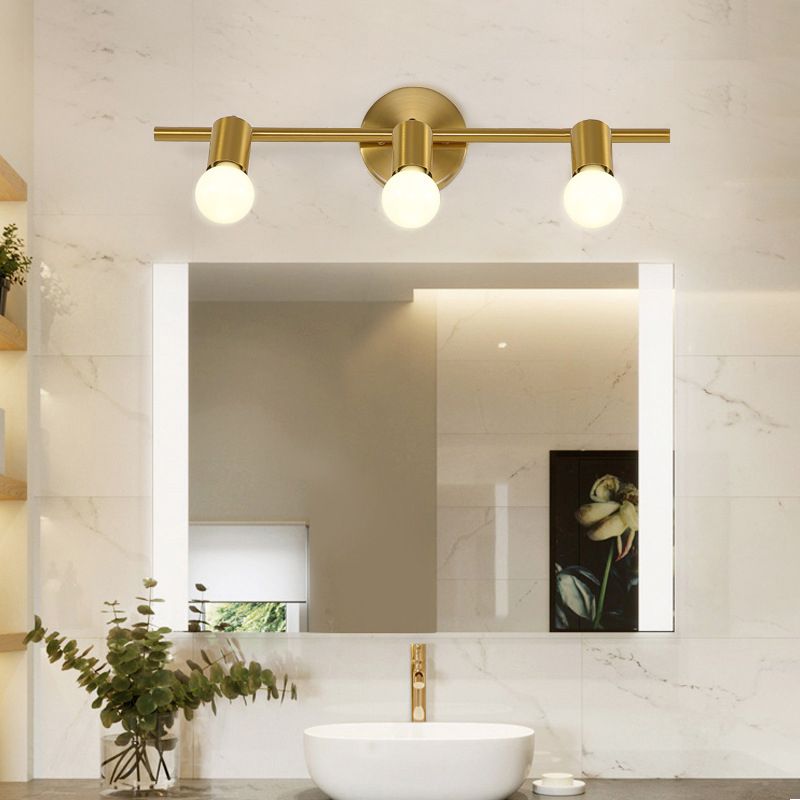 2/3/4-Light Bath Vanity Lighting Golden Metal Light for Bathroom