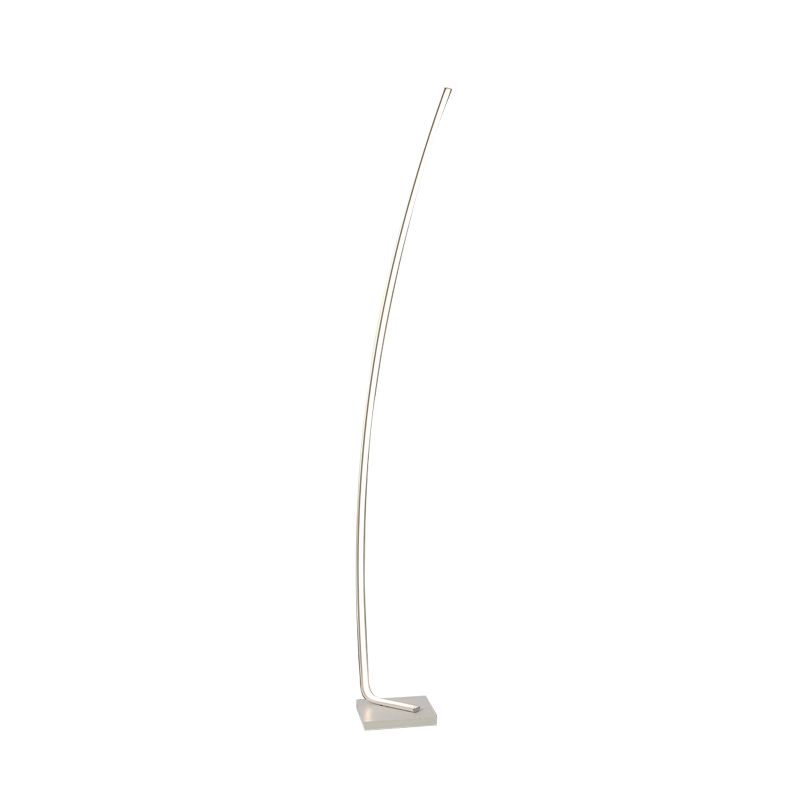 Metallic Curved Reading Floor Lamp Simplicity Black/White/Gold LED Bedside Stand Up Lighting in Warm/White Light