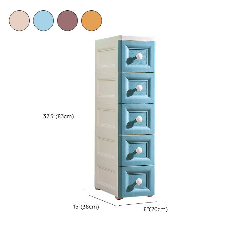 Scandinavian Baby Dresser Plastic Vertical Nursery Dresser with Drawers for Bedroom