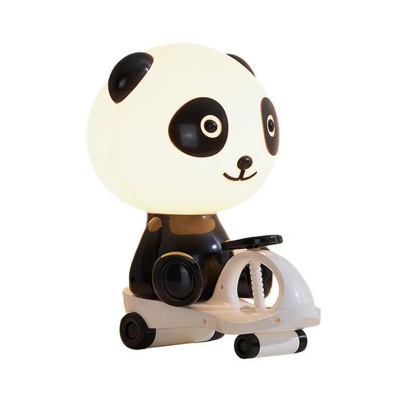 Pig/Frog/Panda Kids Bedroom Reading Book Light Plastic 1-Light Cartoon Night Table Lamp in Black/Pink/Green