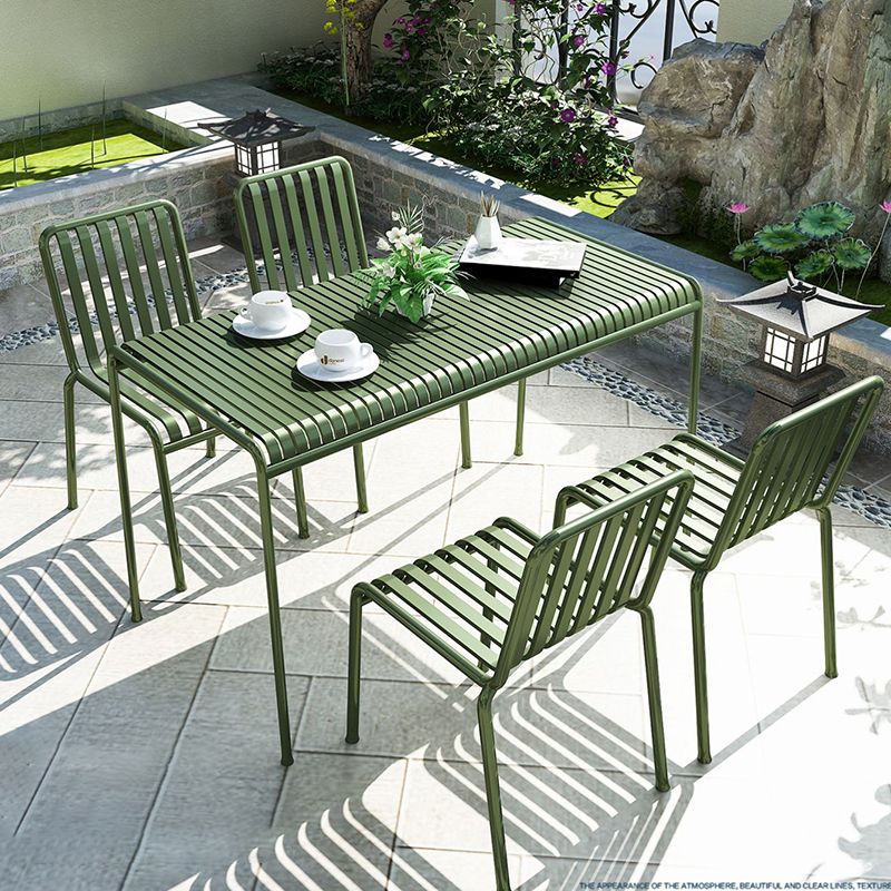 Modern Waterproof Iron Courtyard Table Geometric Outdoor Table