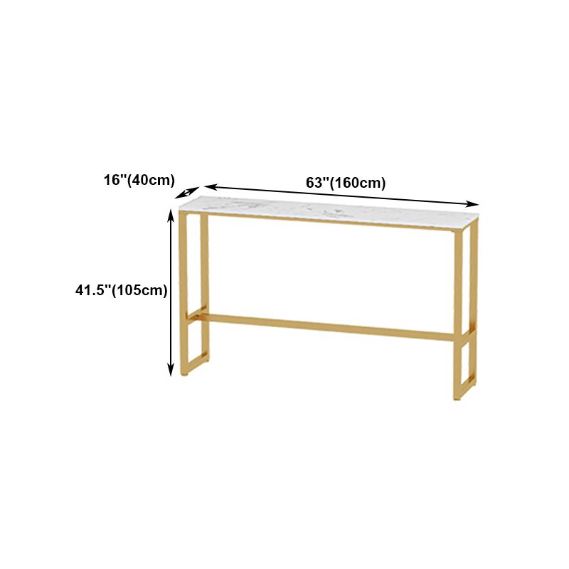 Traditional Luxury Bar Table Rectangle Stone Bar Table with Trestle Base