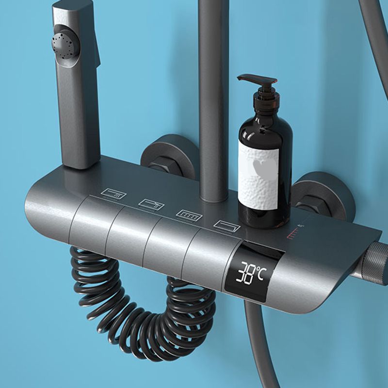 Modern Shower Set Handheld Shower Head Slide Bar Wall Mounted Shower System
