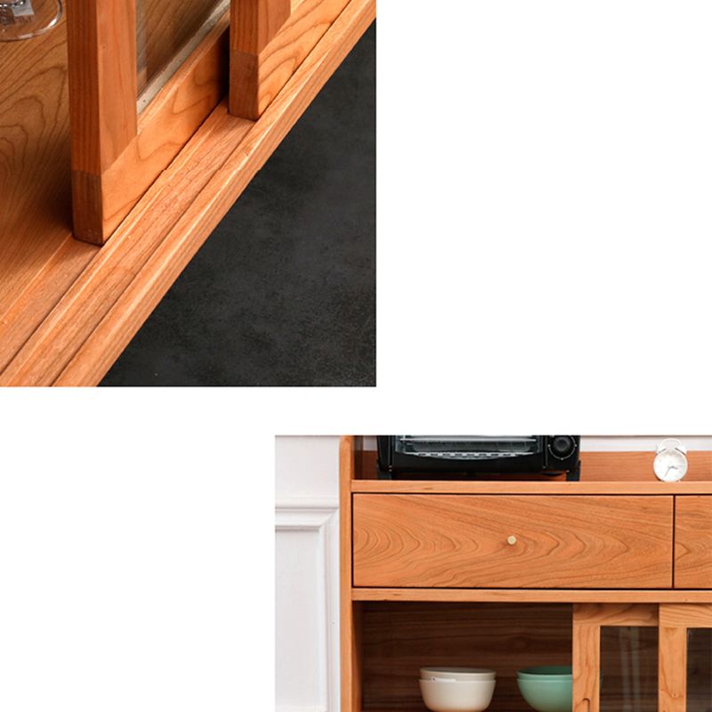 Modern Display Hutch Buffet Glass Door Hutch Cabinet for Dining Room