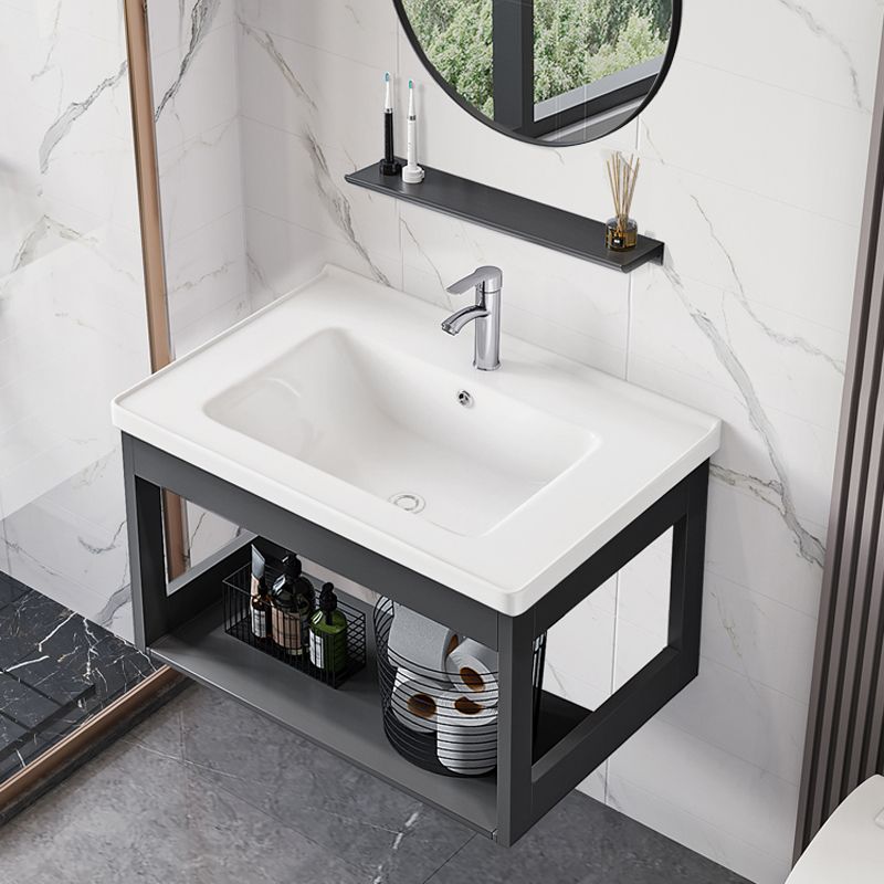 Bathroom Sink Vanity Rectangular Sink Storage Shelf Sink Vanity