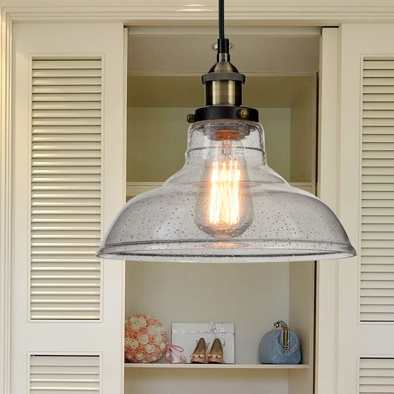 1 bol eetkamer hanglampverlichting vintage stijl helder plafondarmatuur met schuurglasschaduw