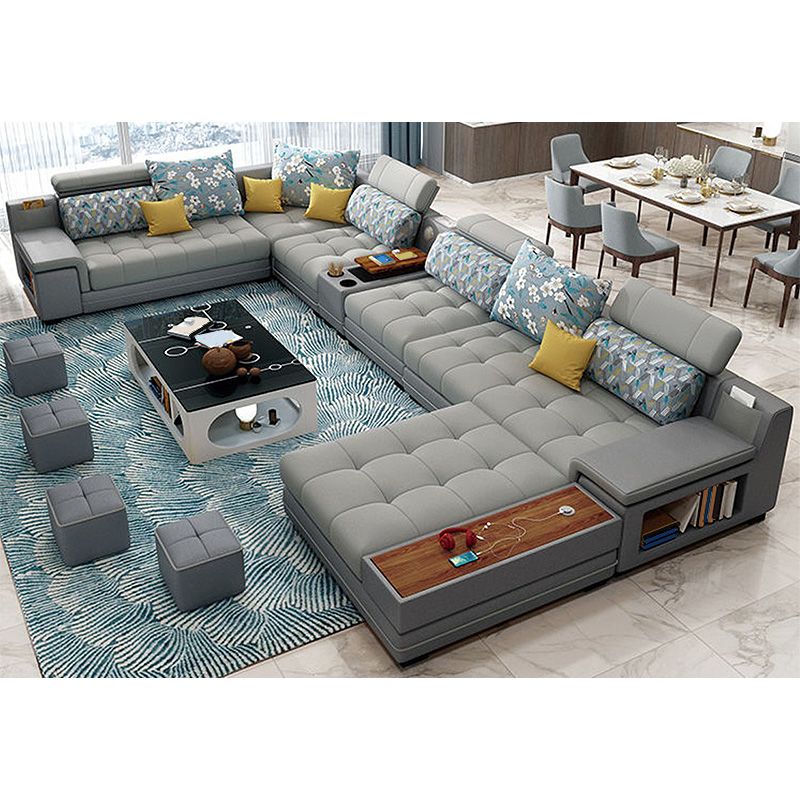 161.42"L x 98.43"W x 35.43"H Sofa Pillow Back Sectionals with Storage