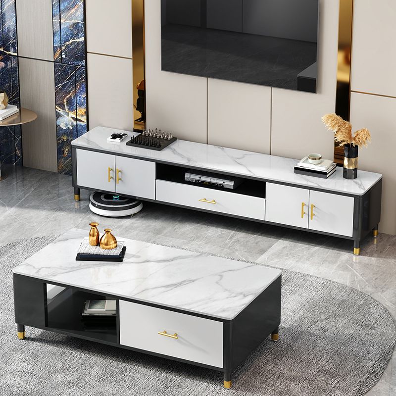 Glam TV Media Console Open Storage TV Console for Living Room