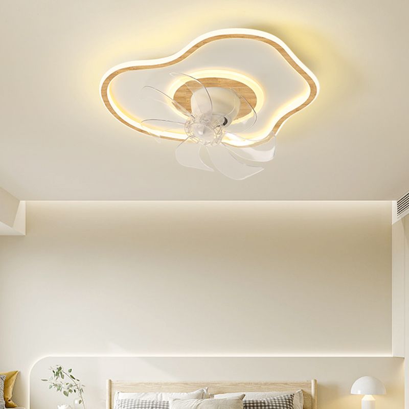 Simple Ceiling Fan Light LED Ceiling Mount Lamp with Acrylic Shade for Bedroom