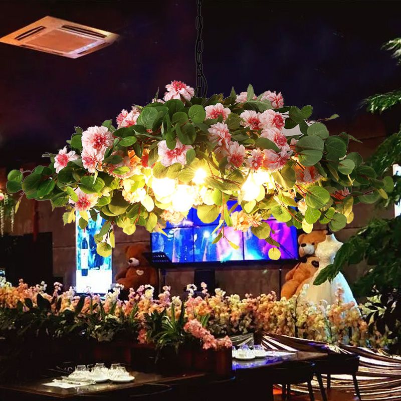 Blossom Metal Chandelier Lighting Retro 3 Lights Restaurant LED plafondlamp in groen, 16 "/19.5" /23.5 "W