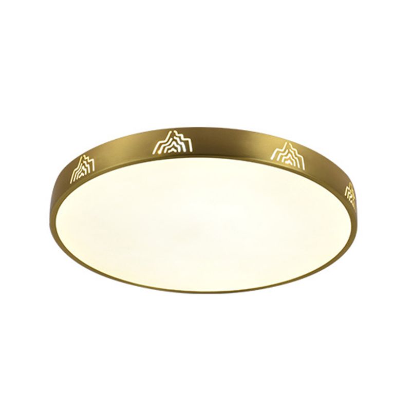 Modern Flush Light Circle Ceiling Lighting with Brass for Bedroom