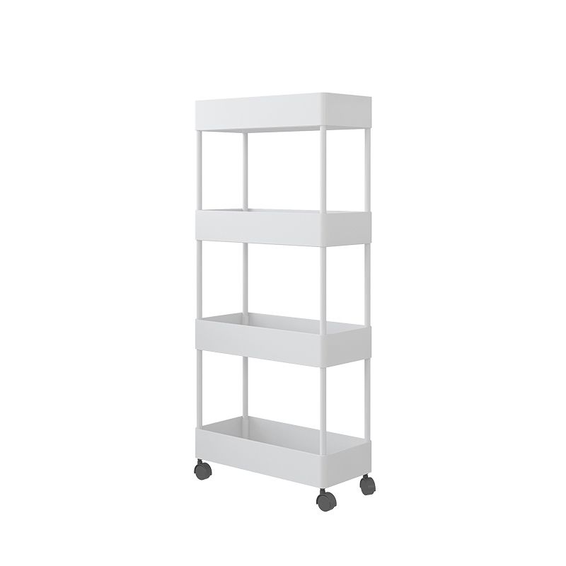 Modern Plastic Bookcase, Geometric Bookshelf with Caster Wheels for Any Room