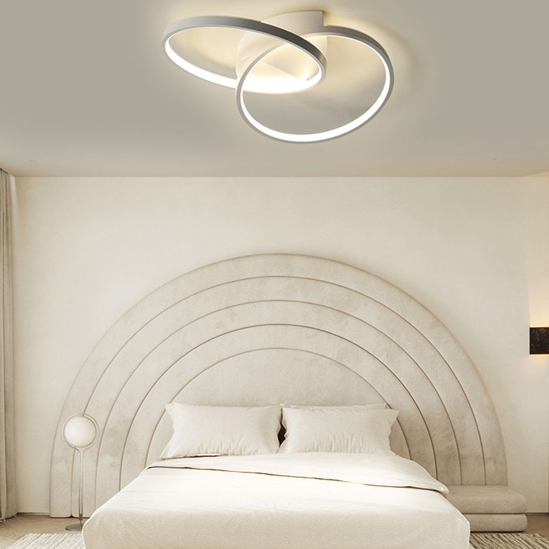 Circular Acrylique Shade LED Moup semi-flush dans le plafond intérieur en métal de style singulier moderne