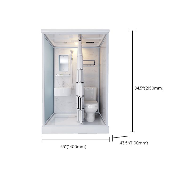 Rectangle Tempered Glass Shower Stall Clear Framed Shower Enclosure