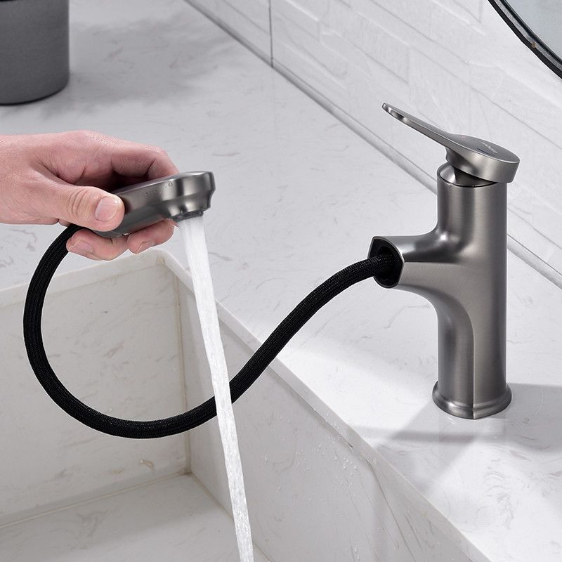 Modern 1-Handle Faucet with Water Dispenser Copper with Pull out Sprayer Faucet