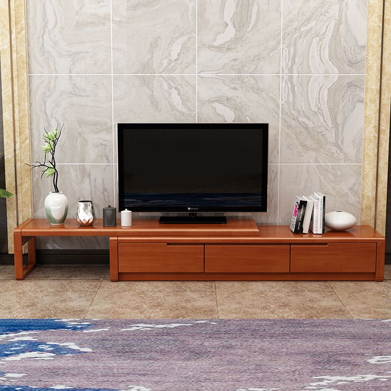 Modern Wood TV Console Open Storage TV Media Stand with Drawers for Living Room