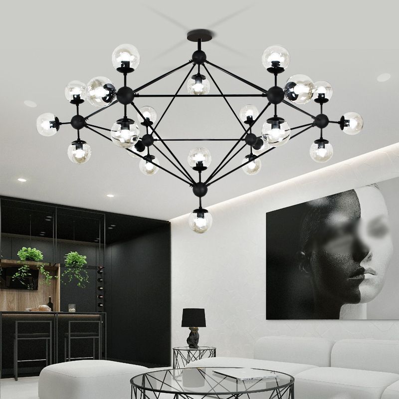 Glass Shade Pendant Lighting Fixture Modern Style Hanging Chandelier