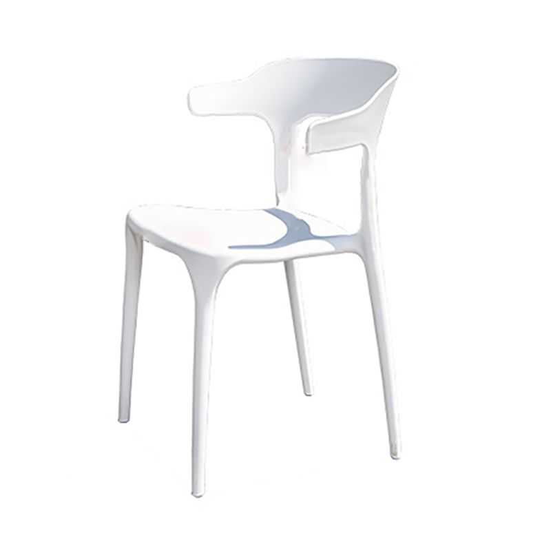 White Plastic Dining Side Chair Stacking Outdoor Bistro Chairs