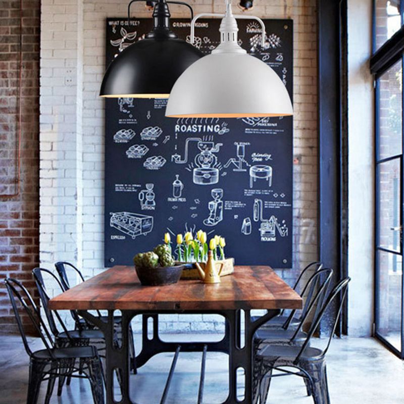 Dome Restaurant Drop Pendant Industrial Retro Style Metal 1 Lichthangend plafondlicht